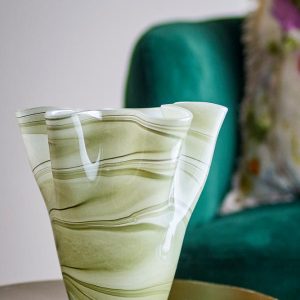 Toryn Vase, Green, Glass