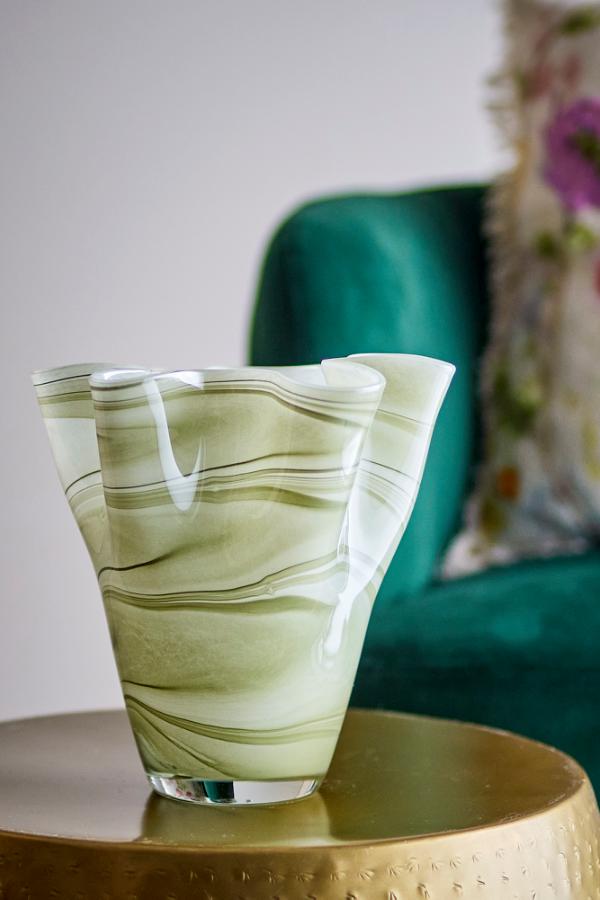 Toryn Vase, Green, Glass
