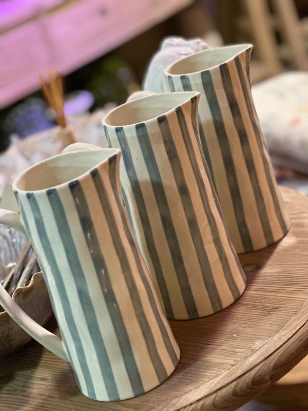 Hand-Painted Stripe Pitchers
