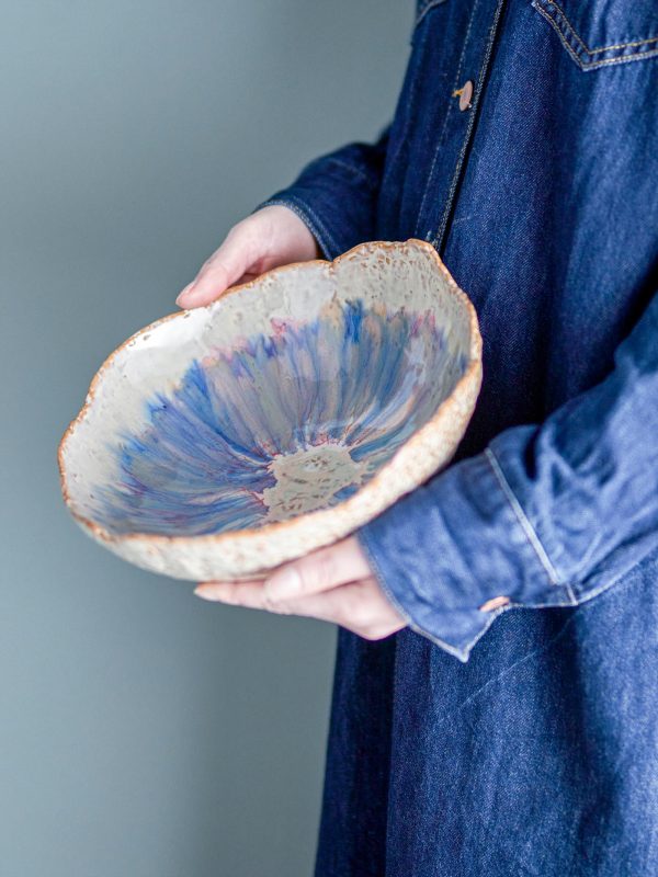 Amalia Bowl, Blue, Stoneware — Large