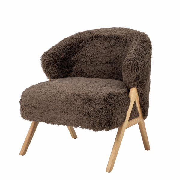 Camino Lounge Chair, Brown, Rubberwood