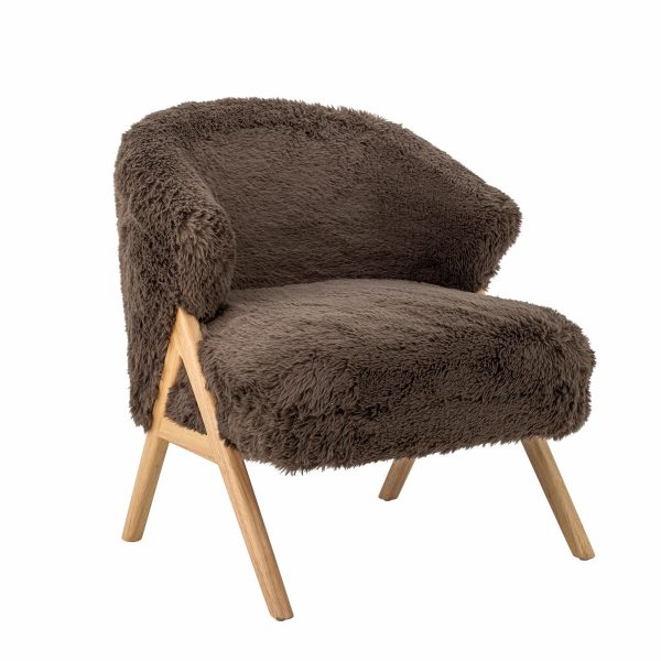 Camino Lounge Chair, Brown, Rubberwood