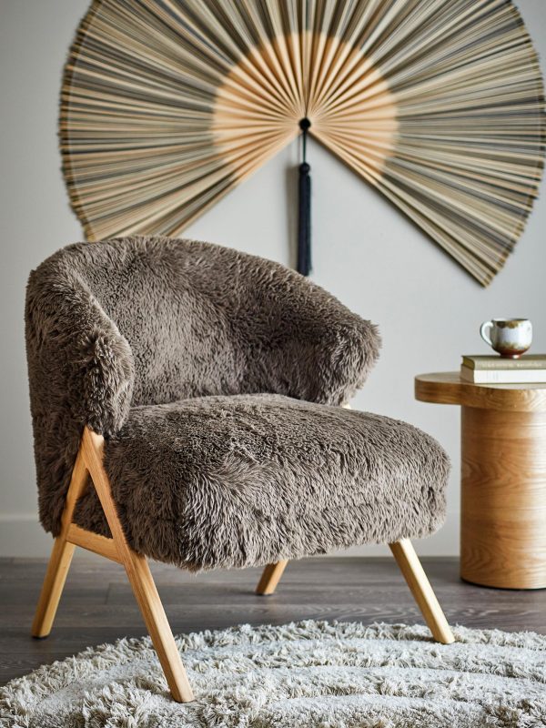 Camino Lounge Chair, Brown, Rubberwood