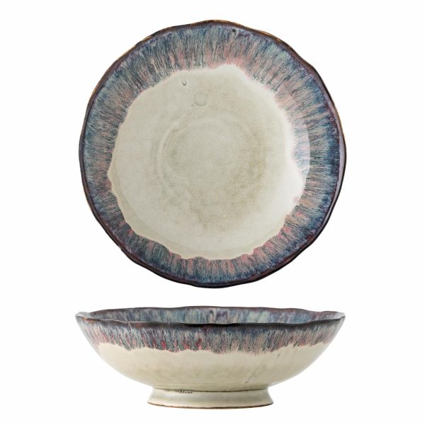 Imogen Bowl, Multi, Stoneware — Blue Rim