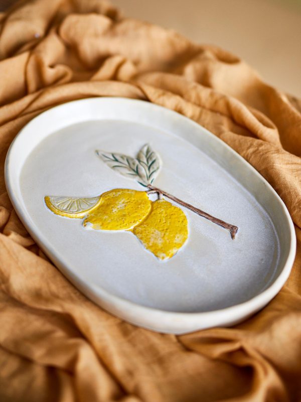Hadden Serving Plate, Yellow, Stoneware