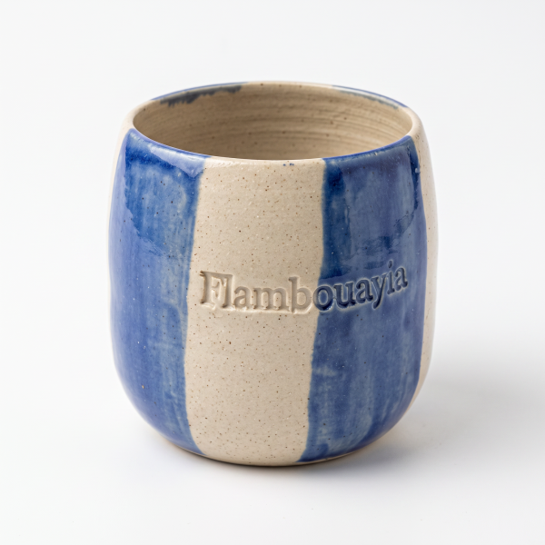 Flambouayia Hand-Painted Cup — Blue