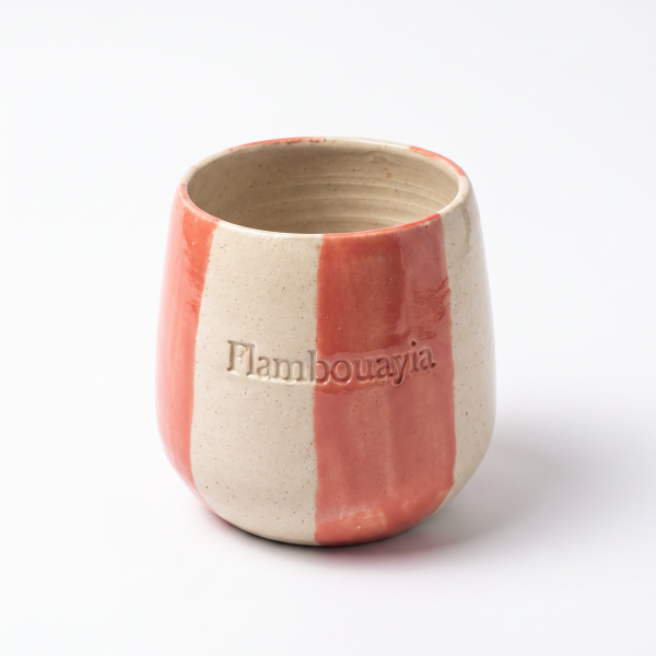 Flambouayia Hand-Painted Cup — Coral