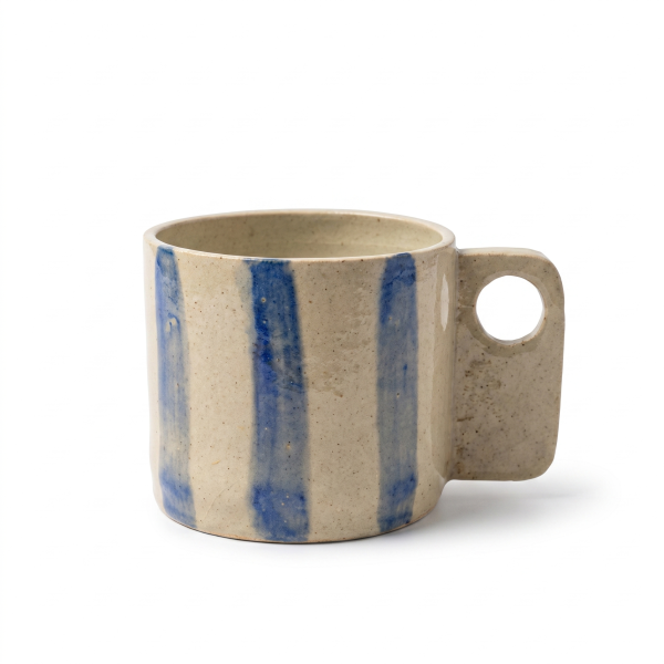 Flambouayia Tab-Handle Mug — Blue Stripe