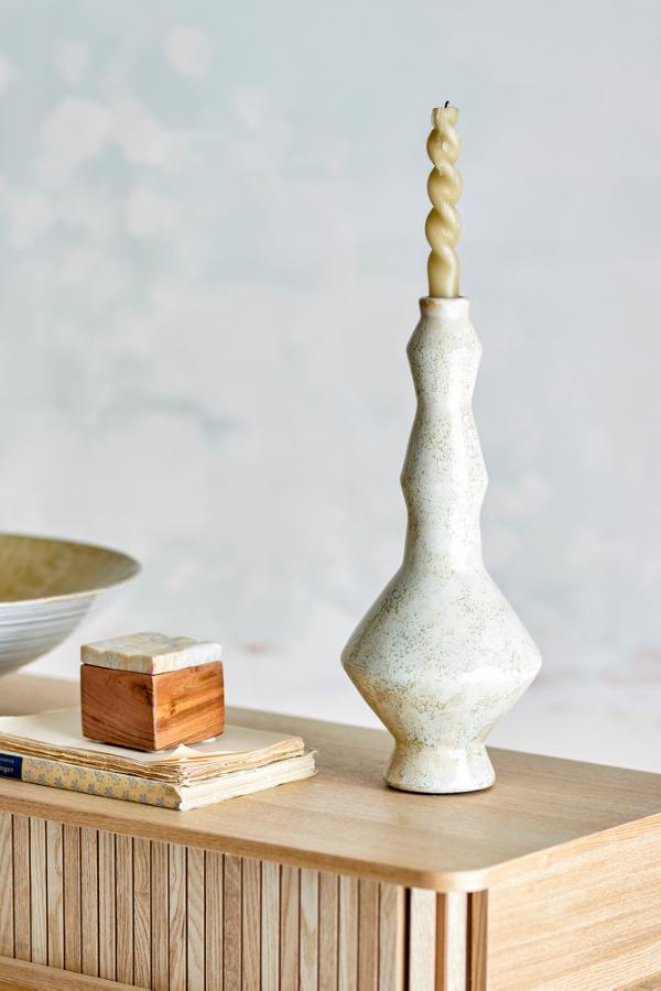 Bancroft Candle Holder, White, Terracotta