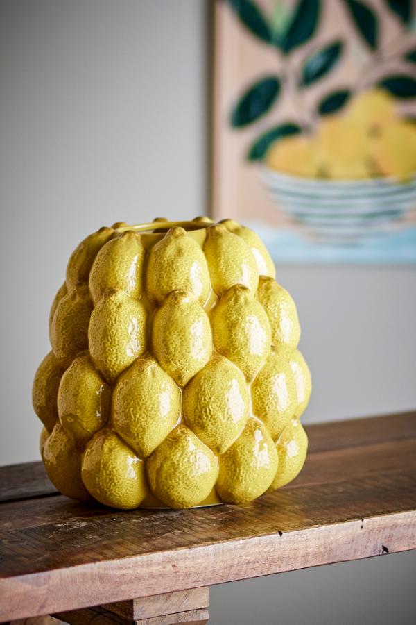 Limone Vase, Yellow, Stoneware