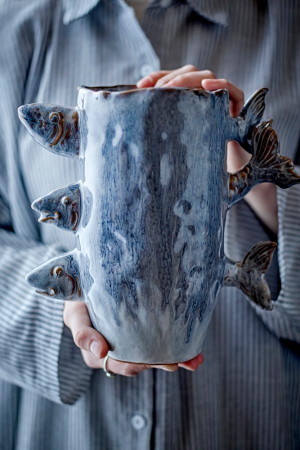 Tace Vase, Blue, Stoneware