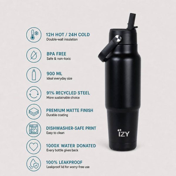 IZY Travel Bottle 900ml — Black