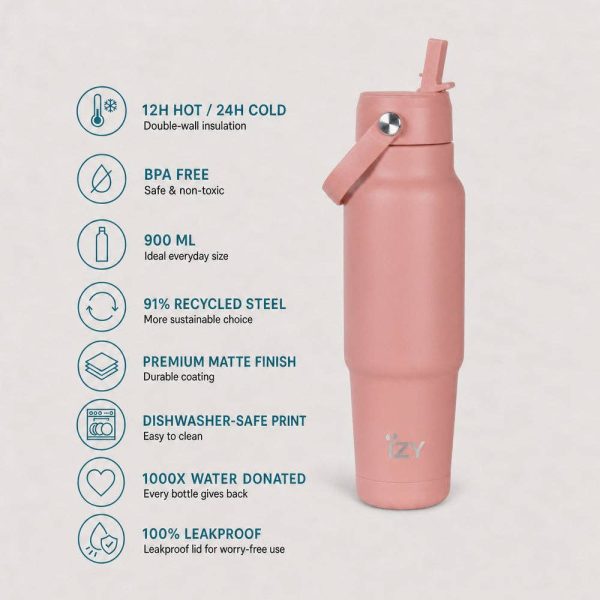 IZY Travel Bottle 900ml — Salmon