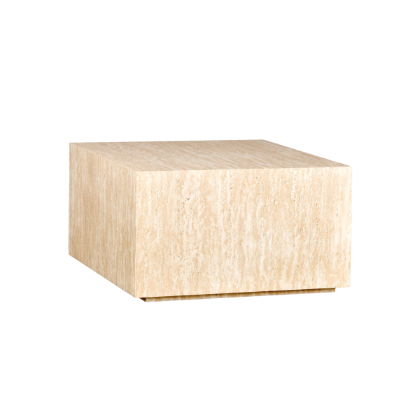 Maxime Low Square Table — Travertine Effect