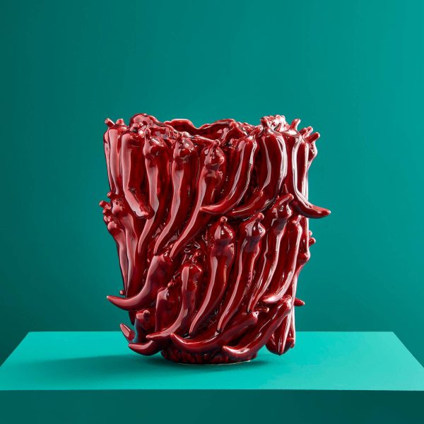 Chili Vase — Bordeaux Stoneware 30cm