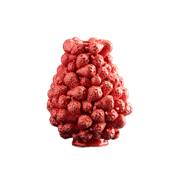 Strawberry Vase — Red Stoneware 25cm