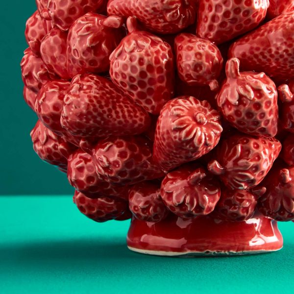 Strawberry Vase — Red Stoneware 25cm