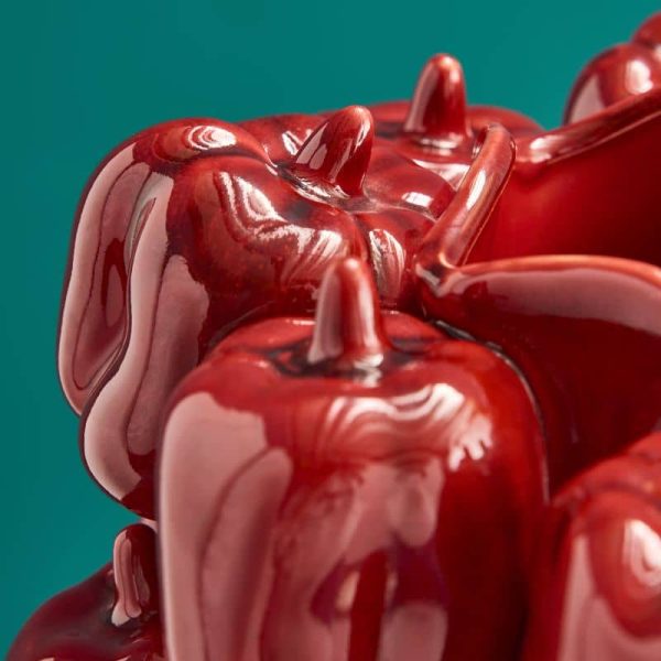 Paprika Vase — Red Stoneware 31cm