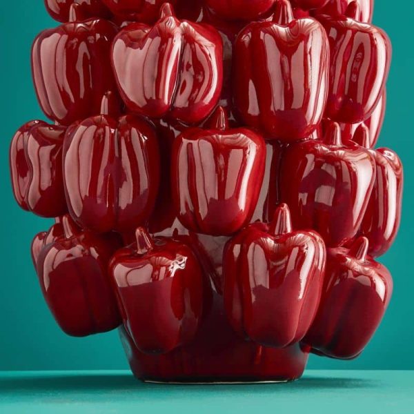 Paprika Vase — Red Stoneware 31cm