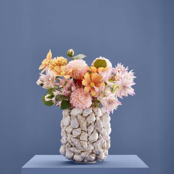 Shell Vase — Natural Stoneware 24.5cm