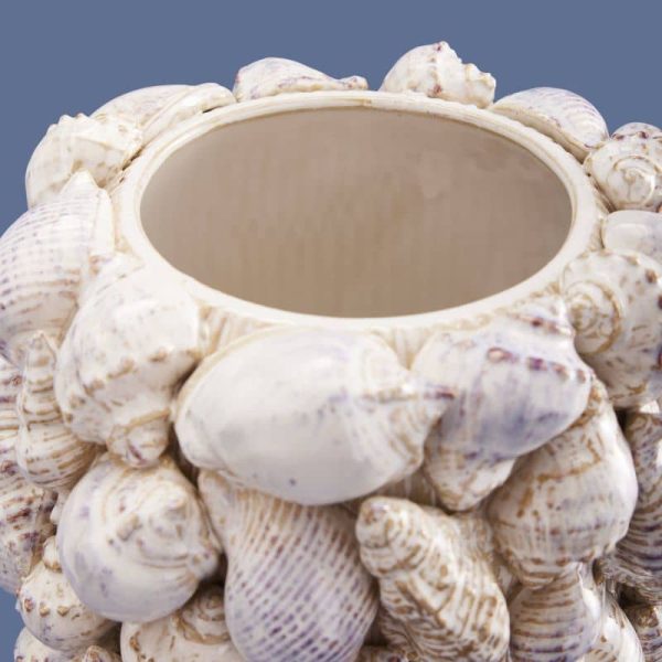 Shell Vase — Natural Stoneware 24.5cm
