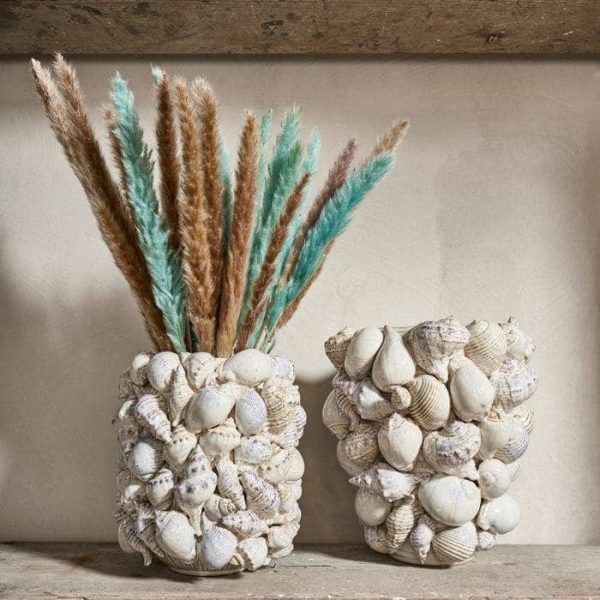 Shell Vase — Natural Stoneware 27.5cm