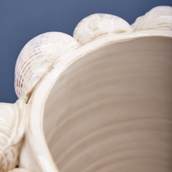 Shell Vase — Natural Stoneware 27.5cm