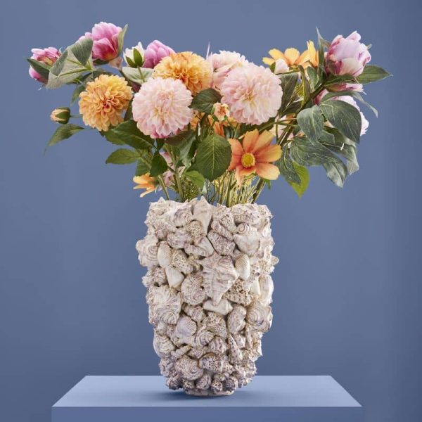 Shell Vase — Natural Stoneware 33.5cm