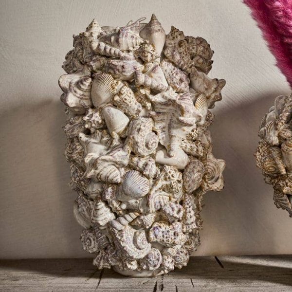 Shell Vase — Natural Stoneware 33.5cm