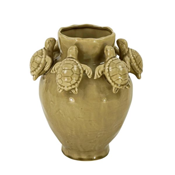 Turtle Vase — Taupe Stoneware 29cm