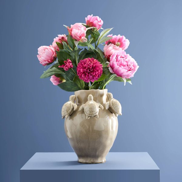 Turtle Vase — Taupe Stoneware 29cm