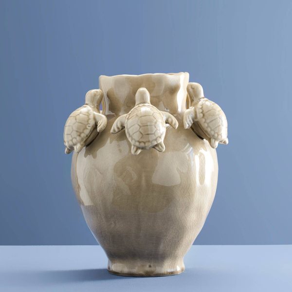 Turtle Vase — Taupe Stoneware 29cm