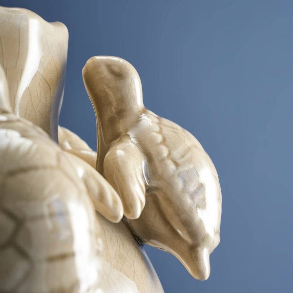 Turtle Vase — Taupe Stoneware 29cm