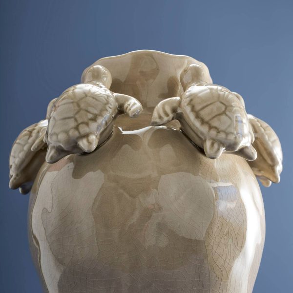 Turtle Vase — Taupe Stoneware 29cm