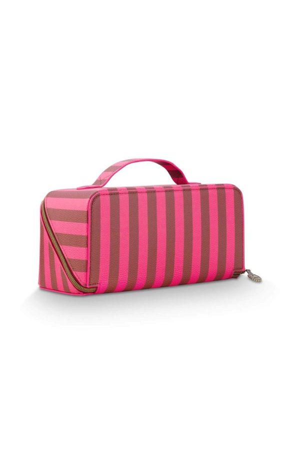Cosmetic Bag Cyrille Medium Stripe Pink