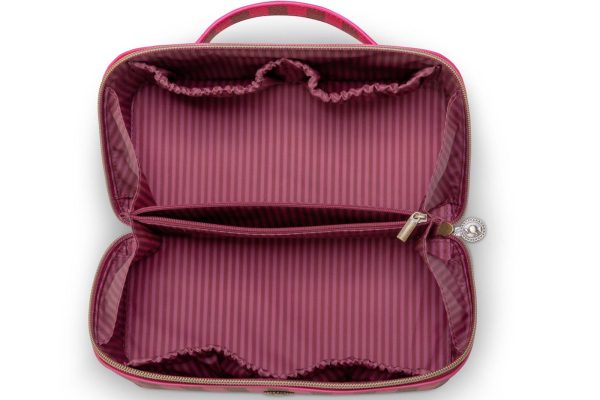 Cosmetic Bag Cyrille Medium Stripe Pink