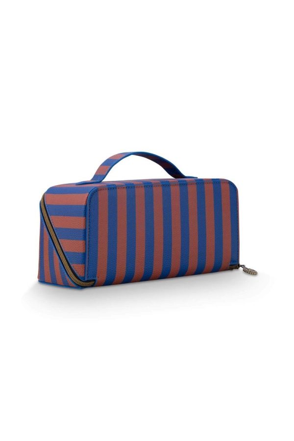 Cosmetic Bag Cyrille Medium Stripe Blue