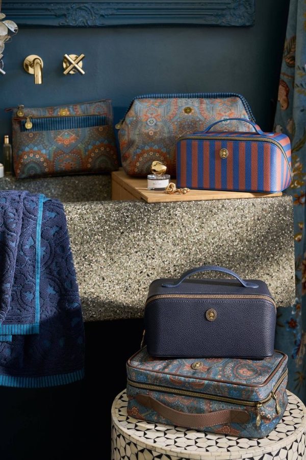 Cosmetic Bag Cyrille Medium Stripe Blue