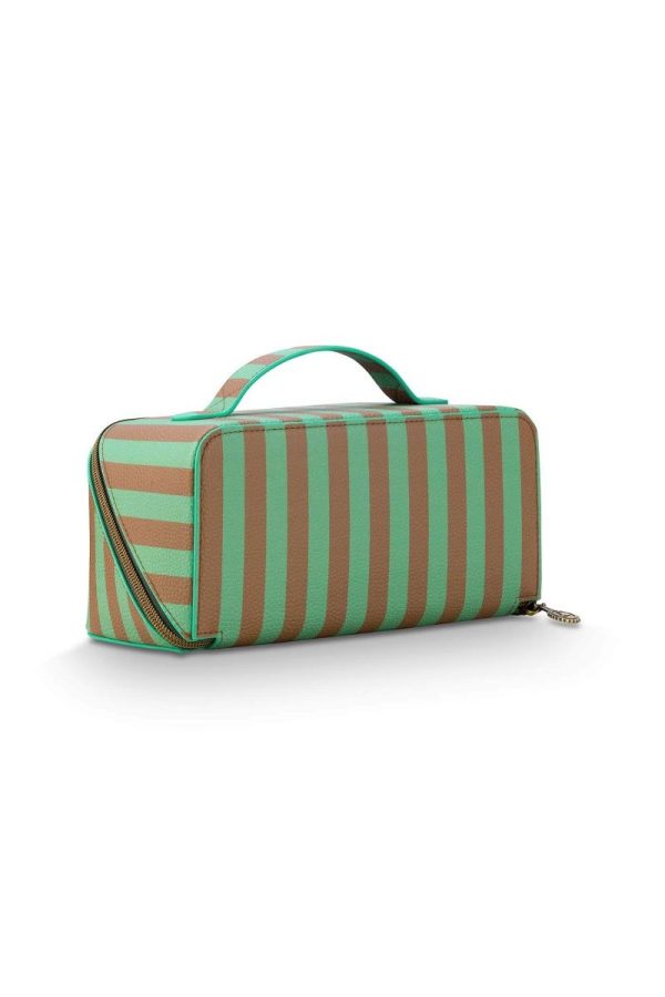 Cosmetic Bag Cyrille Medium Stripe Green