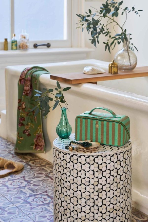 Cosmetic Bag Cyrille Medium Stripe Green