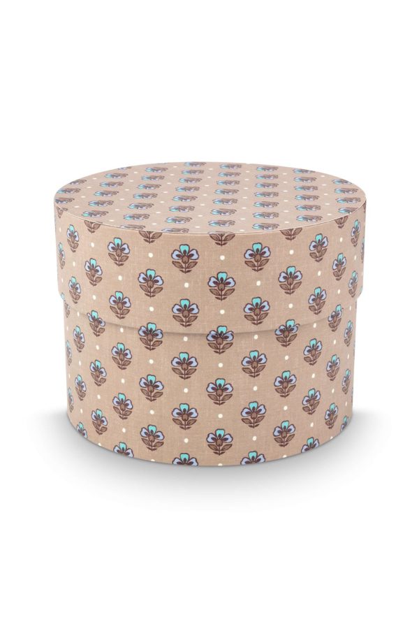 Set/3 Box Round Blooming Tales Blue-Khaki