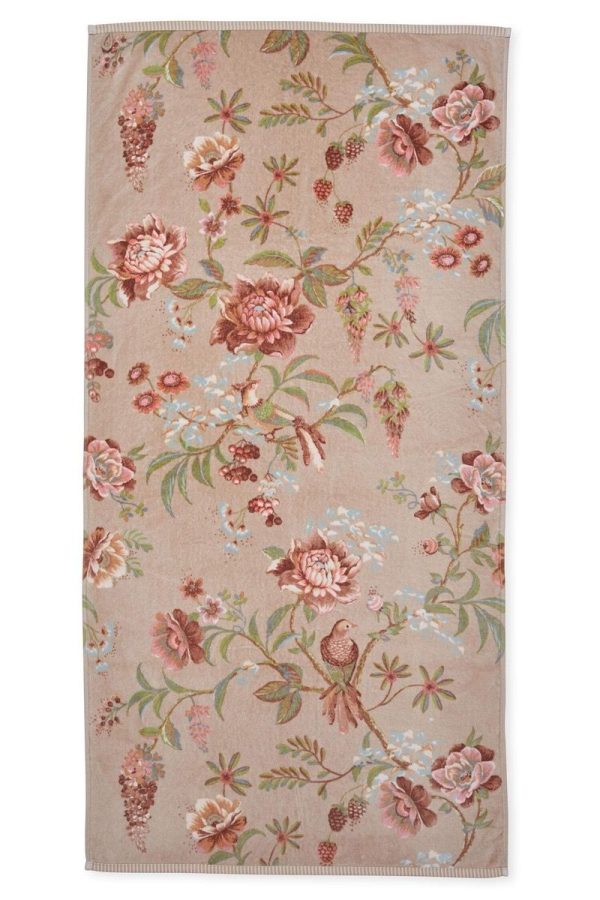 Large Bath Towel Secret Garden Khaki 70x140cm