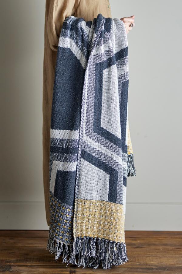 Annli Throw, Grey, Recycled Cotton